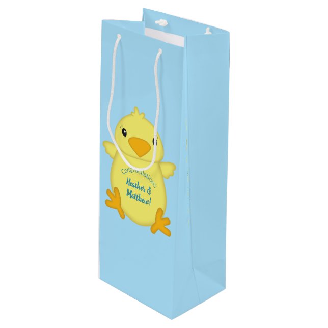 Sac Cadeau Pour Bouteille Baby shower blanc (Devant Angle)