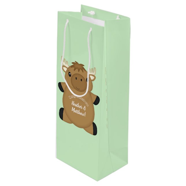 Sac Cadeau Pour Bouteille Baby shower d'orignal (Devant Angle)