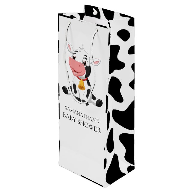 Sac Cadeau Pour Bouteille Baby shower Holly Cow (Dos Angle)