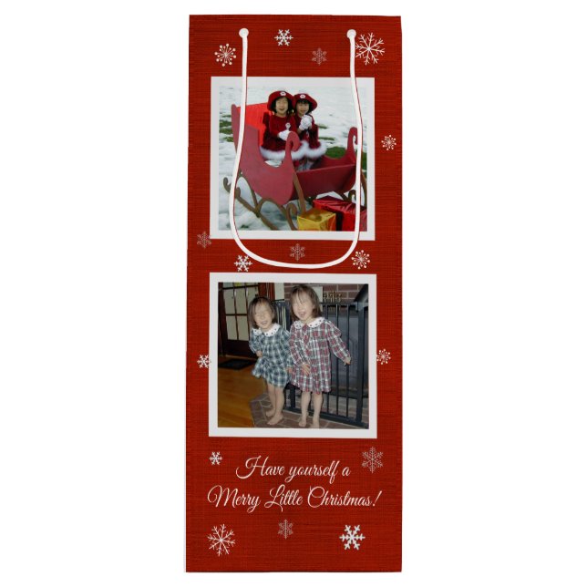 Sac Cadeau Pour Bouteille Baisers à neige (Devant)