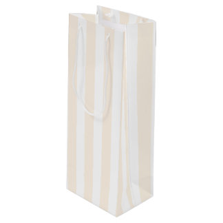 Sac Cadeau Pour Bouteille Bande de bonbons beige et blanche
