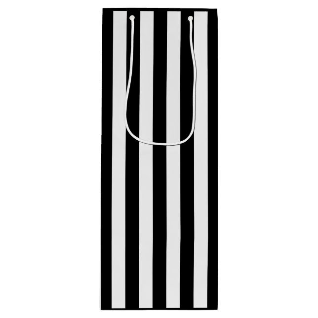 Sac Cadeau Pour Bouteille Bande noire et blanche (Devant)