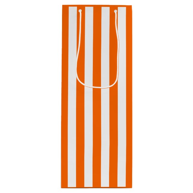 Sac Cadeau Pour Bouteille Bande orange et blanche (Devant)