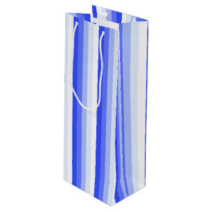 Sac Cadeau Pour Bouteille Bandes d'ombre bleu royal
