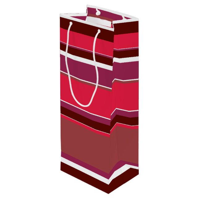 Sac Cadeau Pour Bouteille Bandes rouges (Dos Angle)