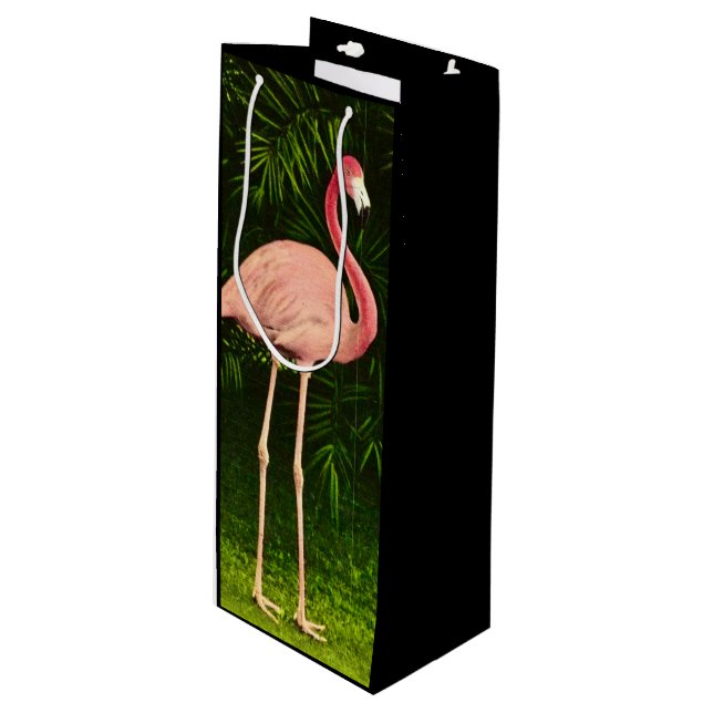Sac Cadeau Pour Bouteille Beau Flamant rose rose (Devant Angle)