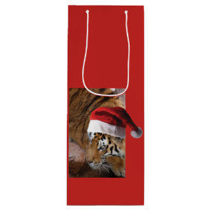 Sac Cadeau Pour Bouteille Bengale Tiger Père Noël