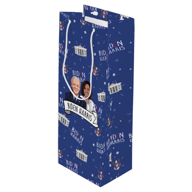 Sac Cadeau Pour Bouteille Biden Harris (Devant Angle)
