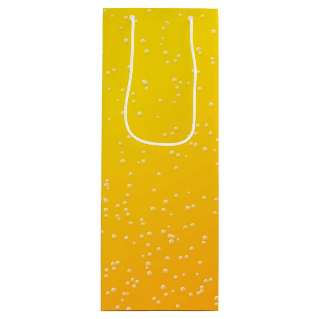 Sac Cadeau Pour Bouteille Bière Lager avec de minuscules bulles (Devant)