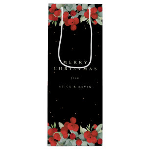 Sac Cadeau Pour Bouteille Black Red Berry+Eucalyptus Noël/Fête