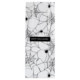 Sac Cadeau Pour Bouteille Black Spider Web Halloween Hallowine