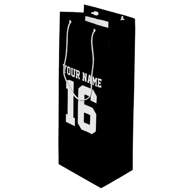 Sac Cadeau Pour Bouteille Black Sporty Team Jersey (Devant Angle)