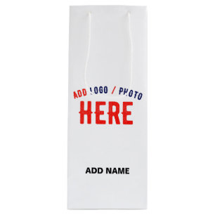 SAC CADEAU POUR BOUTEILLE BLANC PERSONNALISABLE MODERNE DE MARQUE VÉRIFIÉ ST