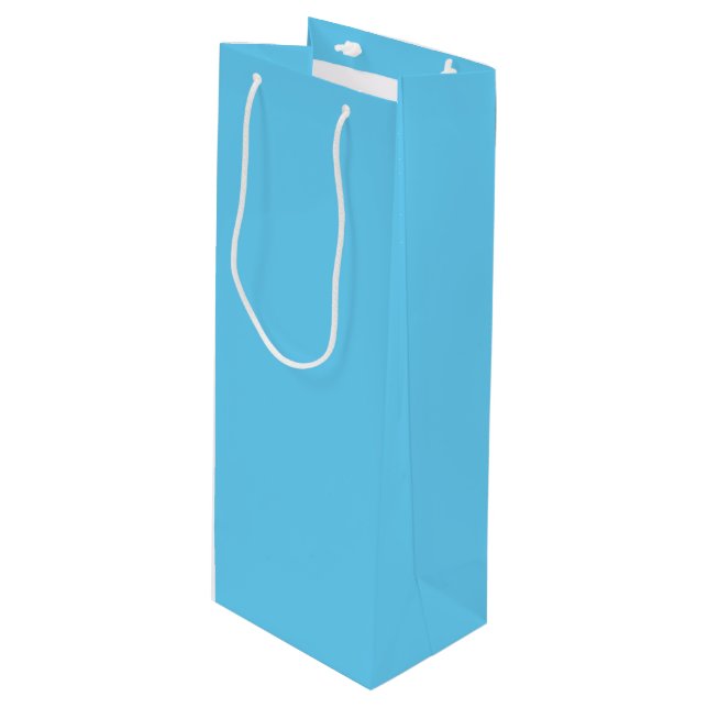 Sac Cadeau Pour Bouteille Bleu ciel (Devant Angle)