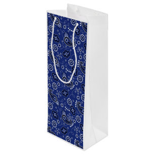 Sac Cadeau Pour Bouteille Blue Bandana Western Cowboy Adventure Ranch Amusem