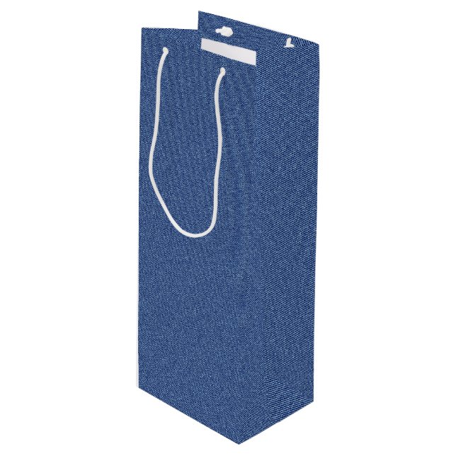 Sac Cadeau Pour Bouteille Blues-jean fraîches de denim (Devant Angle)