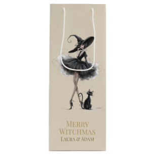 Sac Cadeau Pour Bouteille Boîte-cadeau de vin Merry Witchmas – Sorcière goth