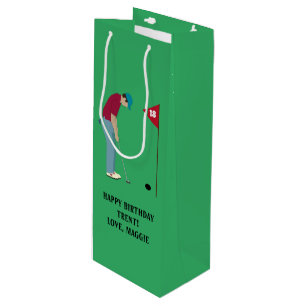 Sac Cadeau Pour Bouteille Boule de rouille verte