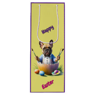 Sac Cadeau Pour Bouteille Bouledogue français oeuf de Pâques French Bulldog
