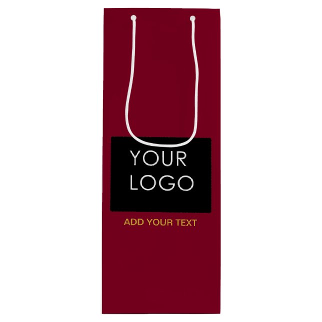 Sac Cadeau Pour Bouteille Boutique Burgundy Red Personnalisable Ajouter Votr (Devant)