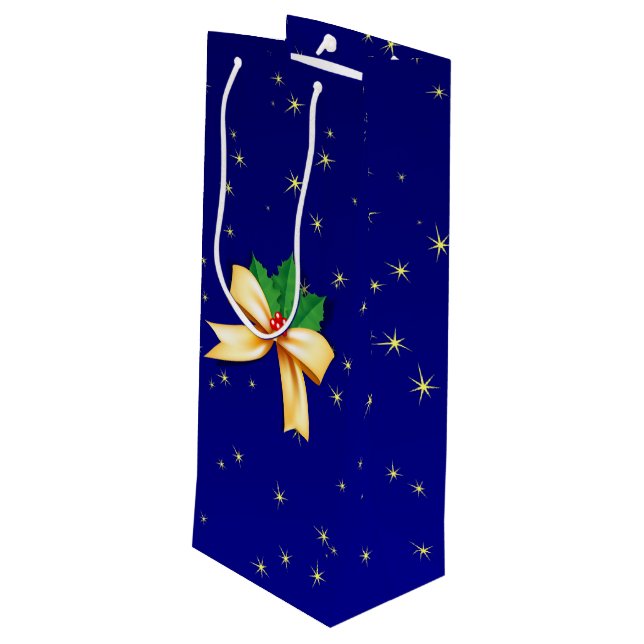 Sac Cadeau Pour Bouteille Bow de Noël (Dos Angle)