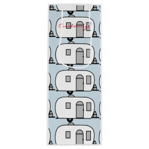 Sac Cadeau Pour Bouteille Caravane minuscule gitane arrondie customisée