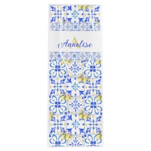 Sac Cadeau Pour Bouteille Carreau bleu motif de citron de campagne française