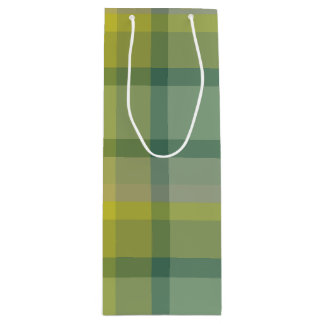 Sac Cadeau Pour Bouteille Carreaux menthe