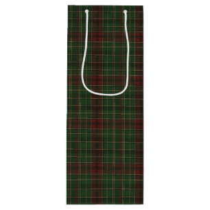 Sac Cadeau Pour Bouteille Carreaux rouge et vert rustiques et robustes pour 