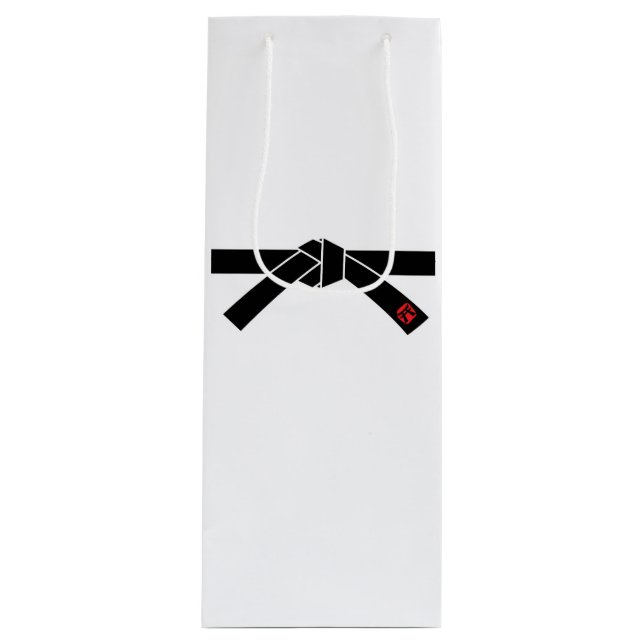 Sac Cadeau Pour Bouteille Ceinture noire, Arts martiaux (Devant)