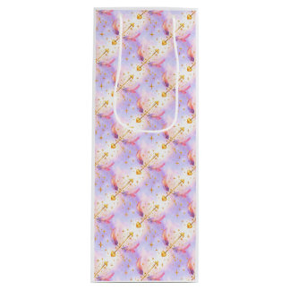 Sac Cadeau Pour Bouteille Celestial Cupid – Pastel Arrows & Golden Stars