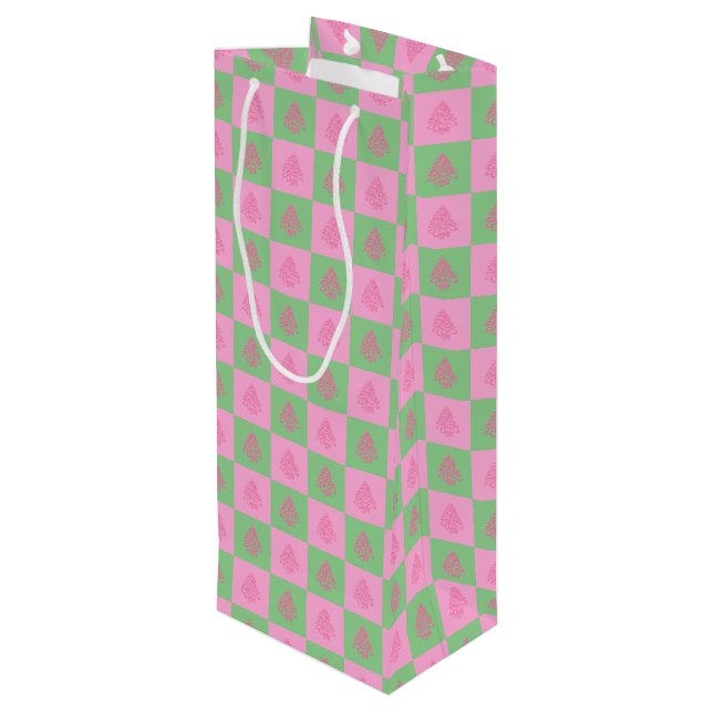 SAC CADEAU POUR BOUTEILLE CHEERS NOËL ARBRES-CADEAUX DE 4 VIN (Dos Angle)