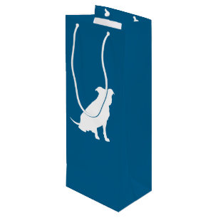 Sac Cadeau Pour Bouteille Chien Baby shower Pit Pitbull Blue Boy