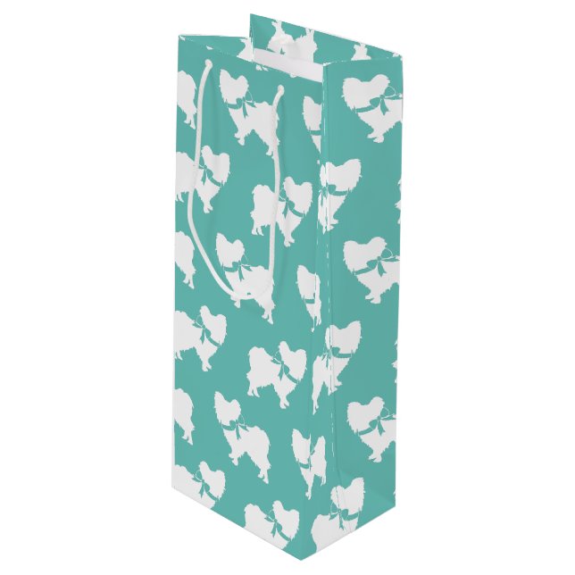 Sac Cadeau Pour Bouteille Chien papillon (Devant Angle)