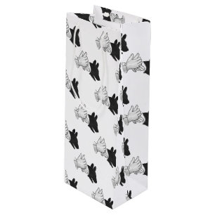 Sac Cadeau Pour Bouteille Chien Silhouette main