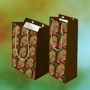 Sac Cadeau Pour Bouteille Chouettes d'art populaire sur Branches Toutes les 