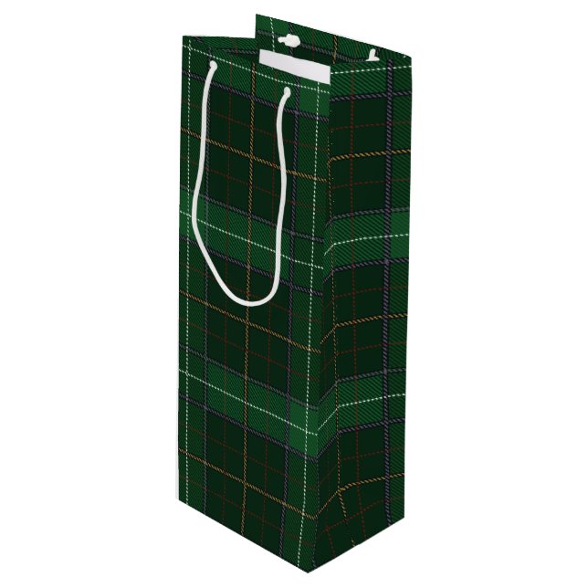 Sac Cadeau Pour Bouteille Christmas Tartan Walsh Chèque (Devant Angle)