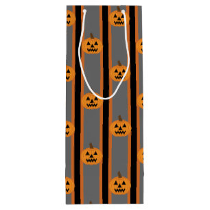 Sac Cadeau Pour Bouteille Citrouilles d'Halloween amusants et fantaisistes