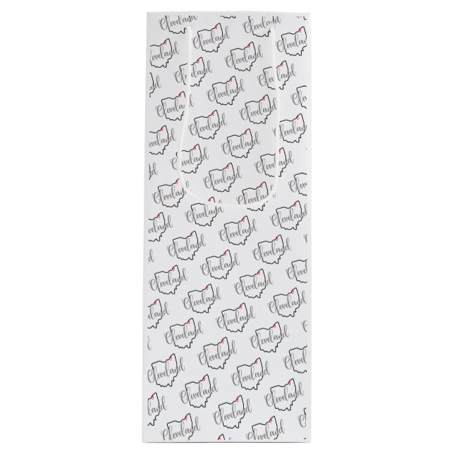 Sac Cadeau Pour Bouteille Cleveland Ohio Love (Devant)