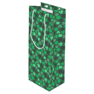 SAC CADEAU POUR BOUTEILLE CLOVER LEAVES ST PATRICK