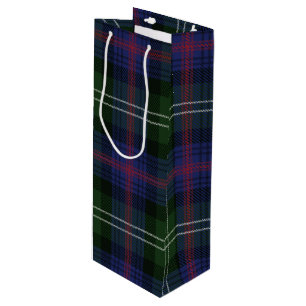 Sac Cadeau Pour Bouteille Coche verte de Noël Plaid Tartan Clan Sutherland