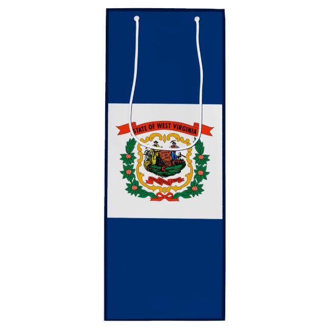 Sac Cadeau Pour Bouteille Conception du drapeau de l'État de Virginie-Occide (Devant)