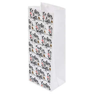 Sac Cadeau Pour Bouteille Cookies pour Père Noël Fun Christmas