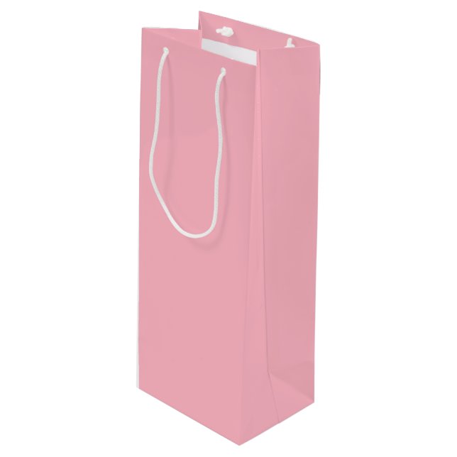 Sac Cadeau Pour Bouteille Couleur solide rose cerise en fleurs (Devant Angle)