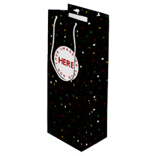 Sac Cadeau Pour Bouteille Créer une photo personnalisée ou un logo Noir mode