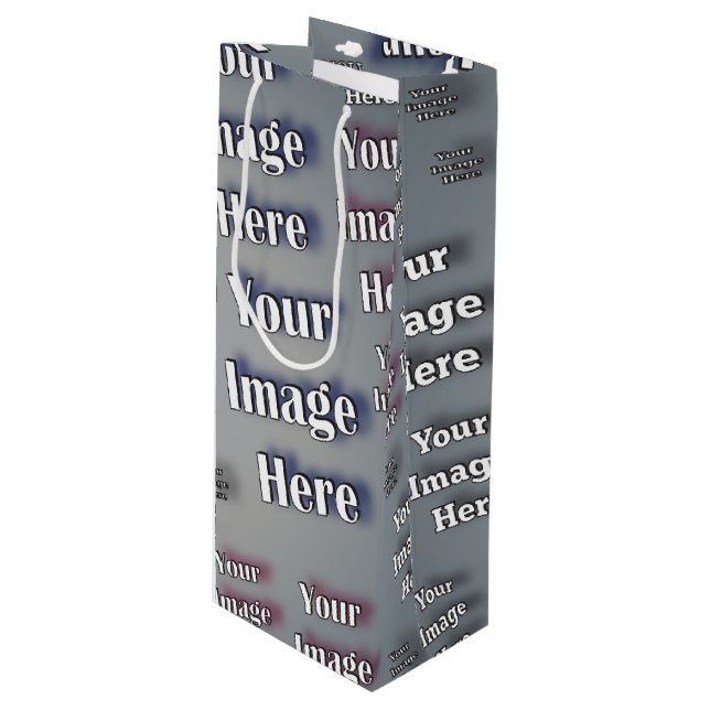 Sac Cadeau Pour Bouteille 🤍 Créez votre propre Modèle personnalisé (Devant Angle)