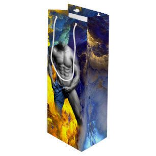 Sac Cadeau Pour Bouteille cri de SlipperyJoe au physique d'homme musclé en n