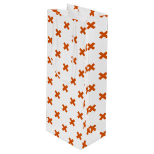 Sac Cadeau Pour Bouteille Crochets orange sur blanc
