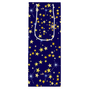 Sac Cadeau Pour Bouteille Cute Motif cosmique Starry Nuit Galaxy Marine Bleu