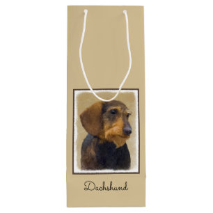Sac Cadeau Pour Bouteille Dachshund (À poils durs) Peinture Chien Art origin
